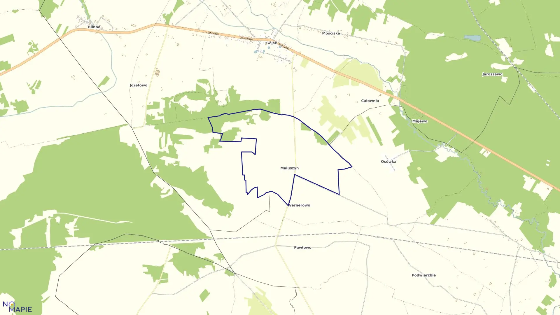 Mapa obrębu MALUSZYN w gminie Szczutowo