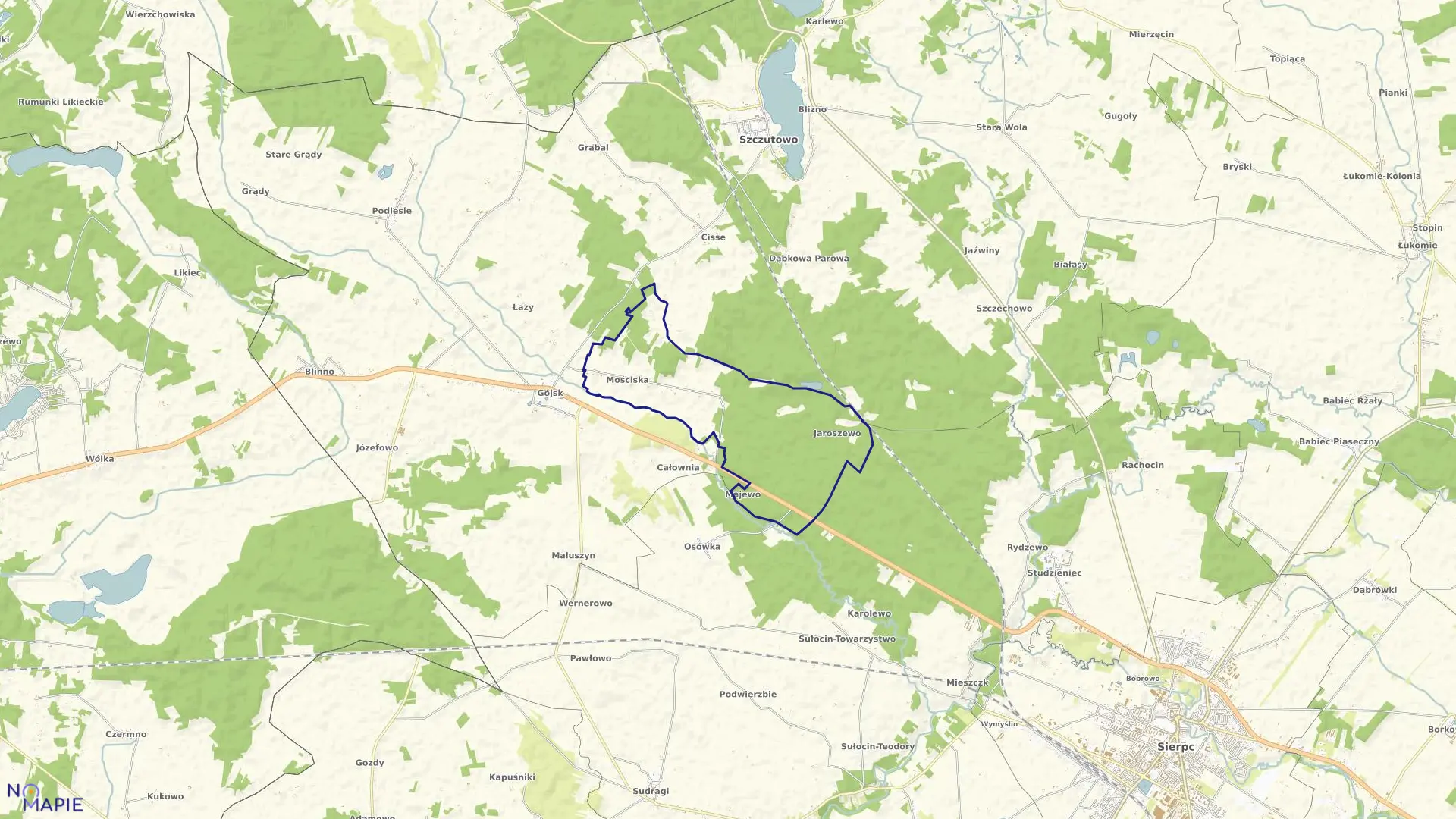 Mapa obrębu MOŚCISKA w gminie Szczutowo