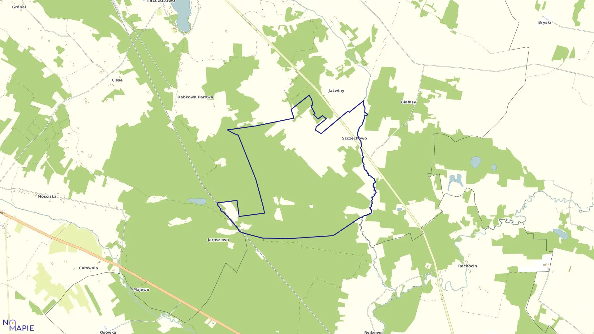 Mapa obrębu SZCZECHOWO w gminie Szczutowo